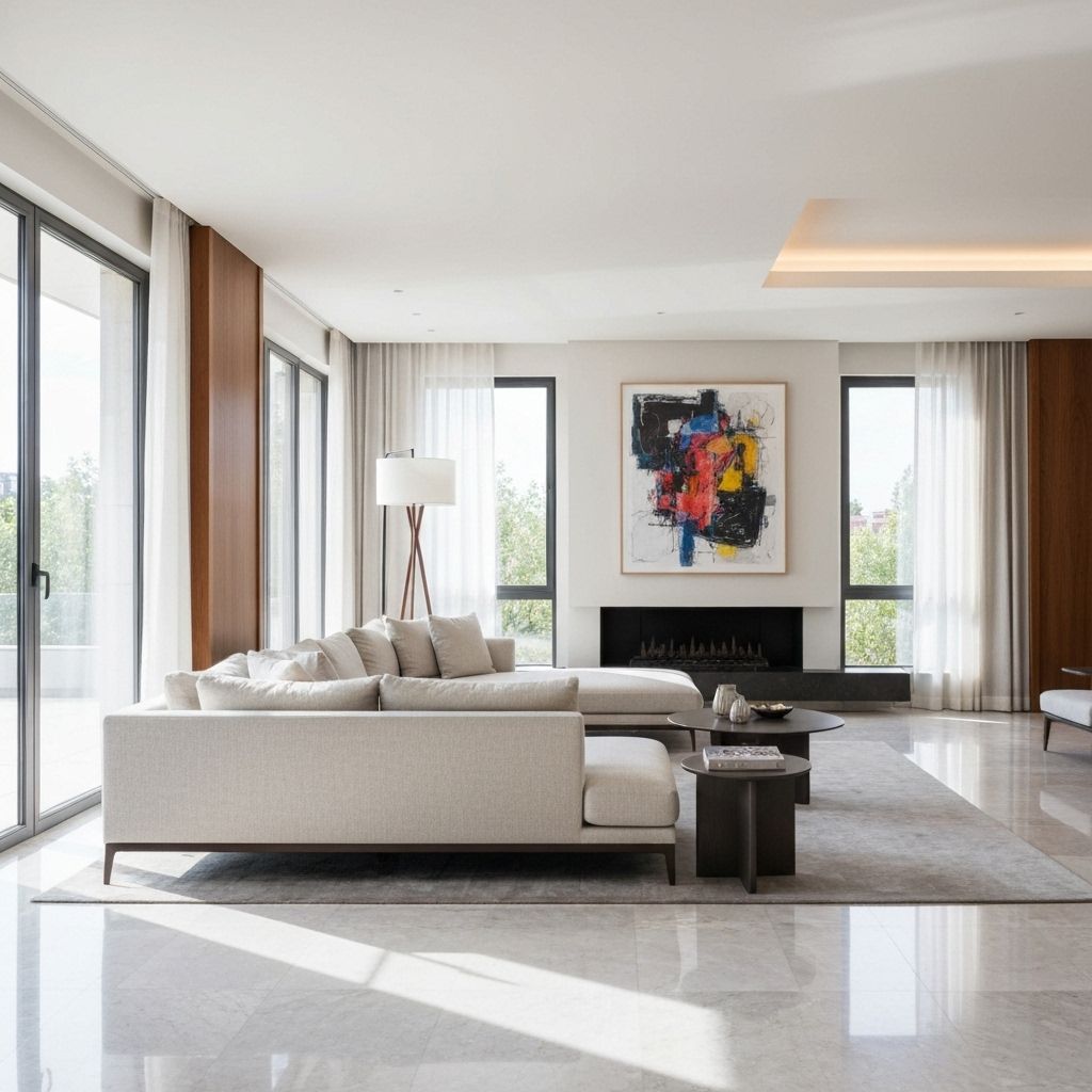 Modern elegant living room showcasing RC Interior's design expertise